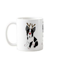 Boston Terrier Reindeer Mugs