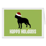 Boston Terrier Santa Hat Card