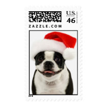 Boston Terrier Santa Postage