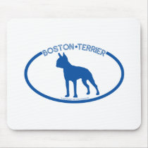Boston Terrier Silhouette Mousepad by dogsilhouettes Boston Terrier Silhouette Mousepad