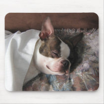 Boston Terrier Snoozing mousepads by zippyzippy44 Boston Terrier Snoozing mousepads