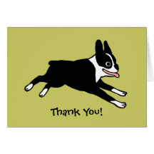 Boston Terrier Thank You (Customizable) Card