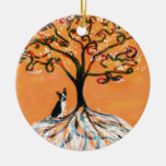 Boston Terrier tree orange Ornament
