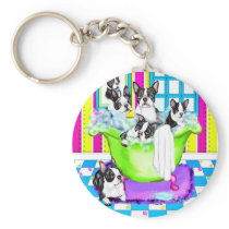 Boston Terrier Tub Full Key Chains