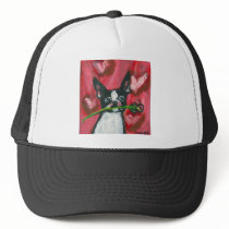 Boston Terrier Valentine Be Mine Heart hats by zadajeanne Boston Terrier Valentine Be Mine Heart hats