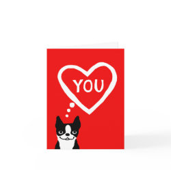 Boston Terrier Valentine card
