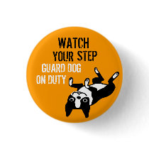 Boston Terrier Watch Your Step buttons