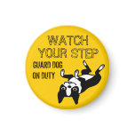 Boston Terrier Watch Your Step Fridge Magnet