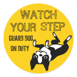 Boston Terrier Watch Your Step sticker