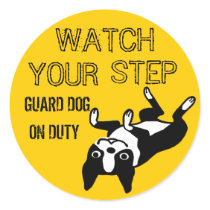 Boston Terrier Watch Your Step stickers by jennsdoodleworld Boston Terrier Watch Your Step stickers