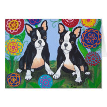 Boston Terriers "Friends" Notecard