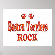 Boston Terriers Rock Poster