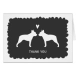 Boston Terriers Wedding Thank You Greeting Cards