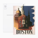 Boston Travel Poster postcards by YesterdayCafe Boston Travel Poster postcards