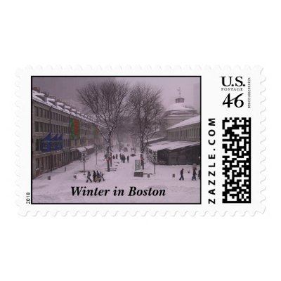 Boston, Winter in Boston Postage by aevans72