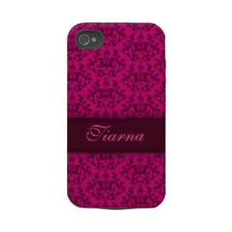 Botanic damask dark pink iphone4S tough name case casemate_case