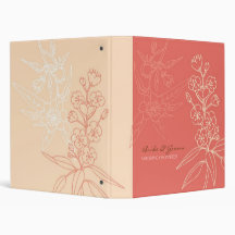Botanica (Coral) Wedding 3 Ring Binders