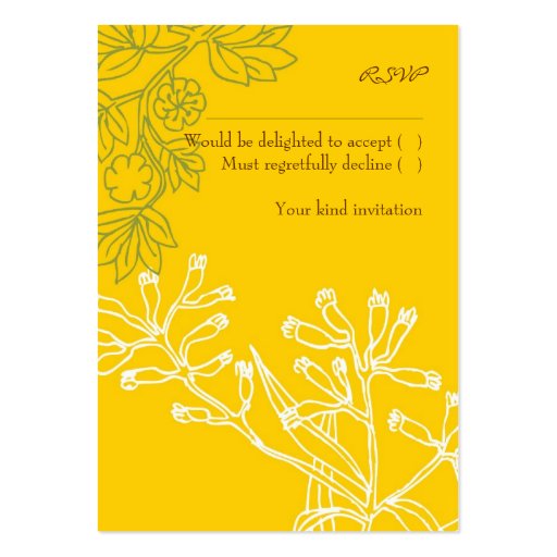 Botanica (Fern Green) Wedding RSVP Card Business Card Template (front side)