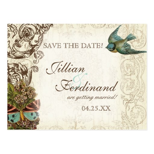 Botanica Wedding Ensemble - Cream Tan Postcard
