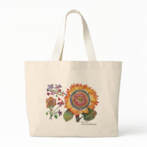 Botanical46 Large Orange Flower Bag by Julier Botanical46 Large Orange Flower Bag