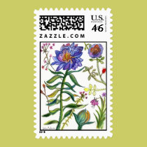 Botanical 55 Blue Flower Stamp by Julier Botanical 55 Blue Flower Stamp