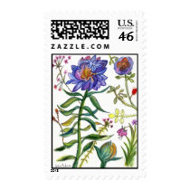 Botanical 55 Blue Flower Stamp