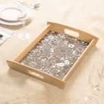 Botanical Beauties Brown Serving Tray at Zazzle
