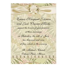 botanical bliss art nouveau art custom invite