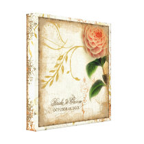 Botanical Camellia Customized Wedding Personalized Gallery Wrap Canvas