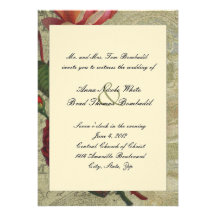 Botanical French Rose Vintage Wedding Invitation