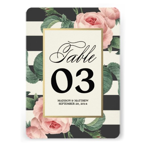 Botanical Glamour | Table Numbers Personalized Invites