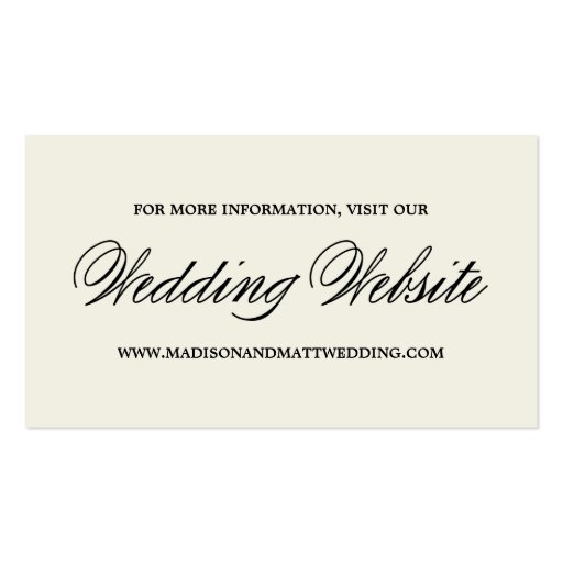 Botanical Glamour | Wedding Website Card Business Card Templates (front side)