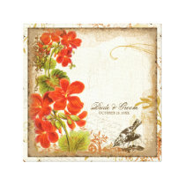 Botanical Nasturtium Wedding Gift Personalized Canvas Prints