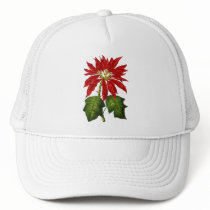 Botanical Poinsettia Cap hats by Jaenne Botanical Poinsettia Cap hats