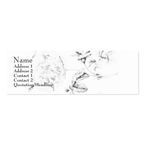 Botanical Print Calling Card Business Card Templates (front side)