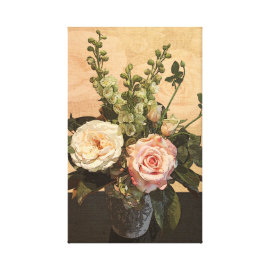 Botanical Rose Painting Stretched Canvas Print