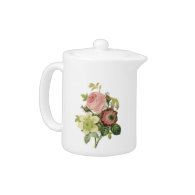Botanical rose teapot