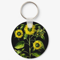 Botanical Sunflowers Keychain
