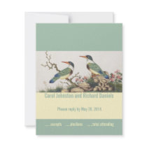 Botanical Wedding RSVP Cards With Birds Custom Announcements