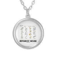 Botanist Inside (Different Types Of Buds) Round Pendant Necklace