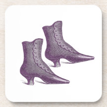 Botas púrpuras del vintage del Victorian para el a Posavasos De Bebidas