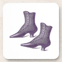 Botas púrpuras del vintage del Victorian para el a Posavaso
