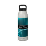 Botella personalizada azul abstracto de H2O Botella De Agua Reutilizable