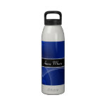 Botella personalizada azul abstracto de H2O Botellas De Beber