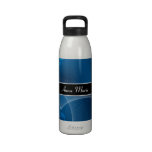 Botella personalizada azul abstracto de H2O Botella De Agua Reutilizable