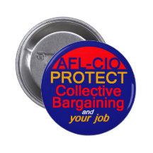 Botón de la negociación colectiva pins