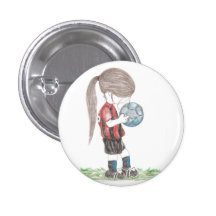 Botón del chica del fútbol pins