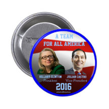 Botón político del jugate de Clinton Castro 2016 Pin