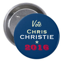 Botón redondo de la campaña de CHRISTIE 2016 de Ch