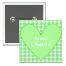 Botón verde de la forma de vida pin